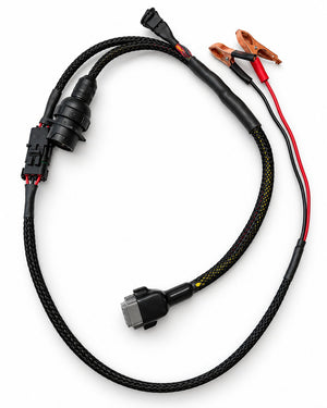 Cable base de banco CTS con pinzas de batería, conector redondo de diagnóstico de 9 pines y salida gris para el adaptador