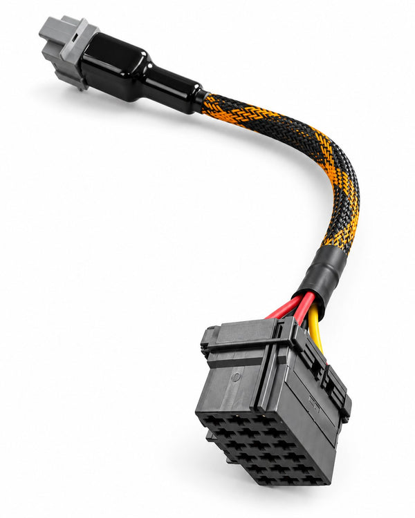 Adaptador de banco CTS para computadora CPC4 y CPC4 EVO con malla trenzada y el conector gris hacia el cable base
